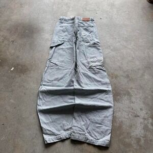 Baggy Karl Kani Carpenter Wide Leg Jnco Styl Denim Y2k Vintage Jeans 36x33